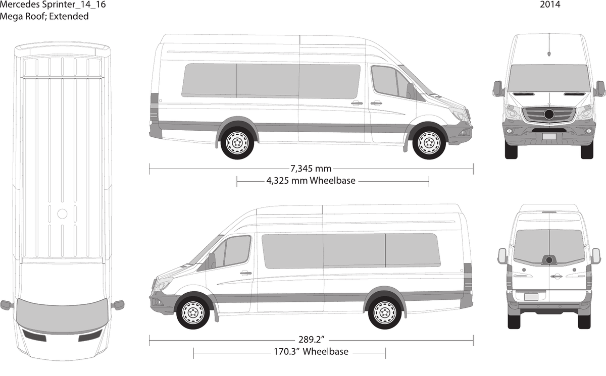 2014 Mercedes Sprinter vector wrap template V16, Design-Ready PDF - GravBase