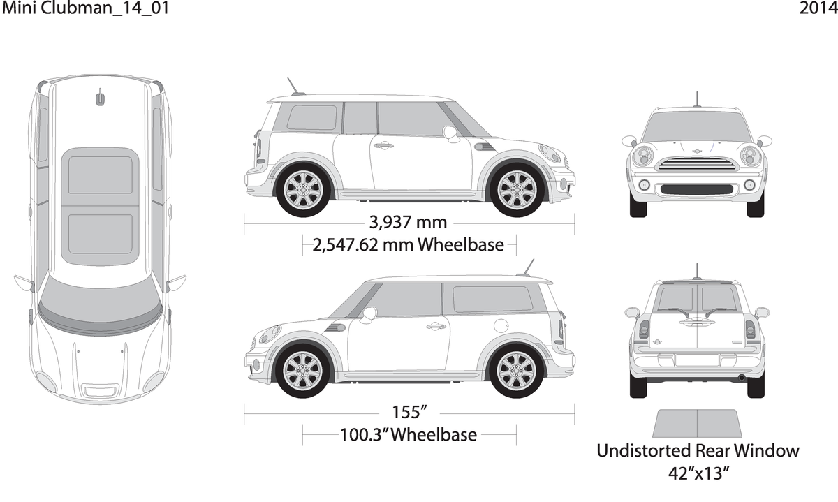 2014 Mini Cooper Mini Clubman V01 Vehicle Wrap Template