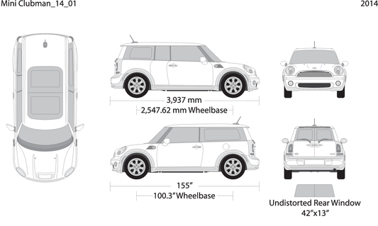 2014 Mini Cooper Mini Clubman V01 Vehicle Wrap Template