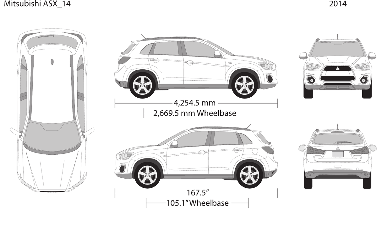 2014 Mitsubishi ASX vector wrap template, Design-Ready PDF - GravBase