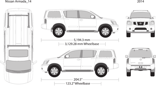 2014 Nissan Armada vector wrap template, Design-Ready PDF - GravBase