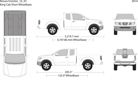 2014 Nissan Frontier vector wrap template V01, Design-Ready PDF - GravBase
