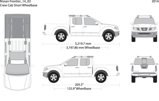2014 Nissan Frontier Front V02 Vehicle Wrap Template