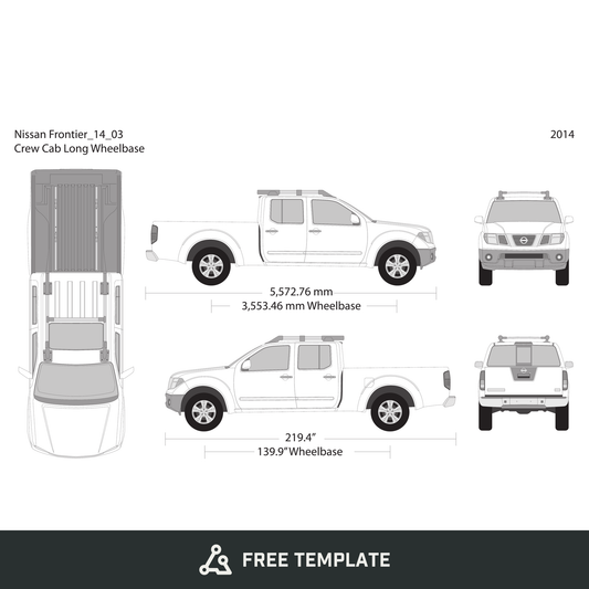 2014 Nissan Frontier front view free vector vehicle wrap template - GravBase