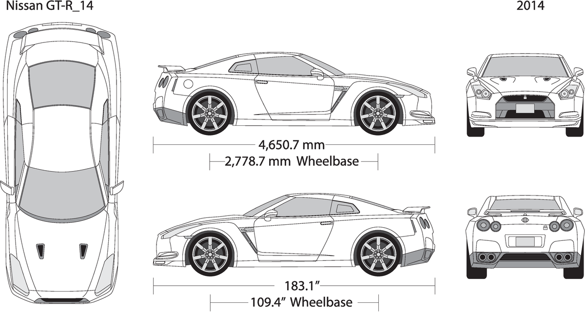 2014 Nissan Gt R V14 Vehicle Wrap Template