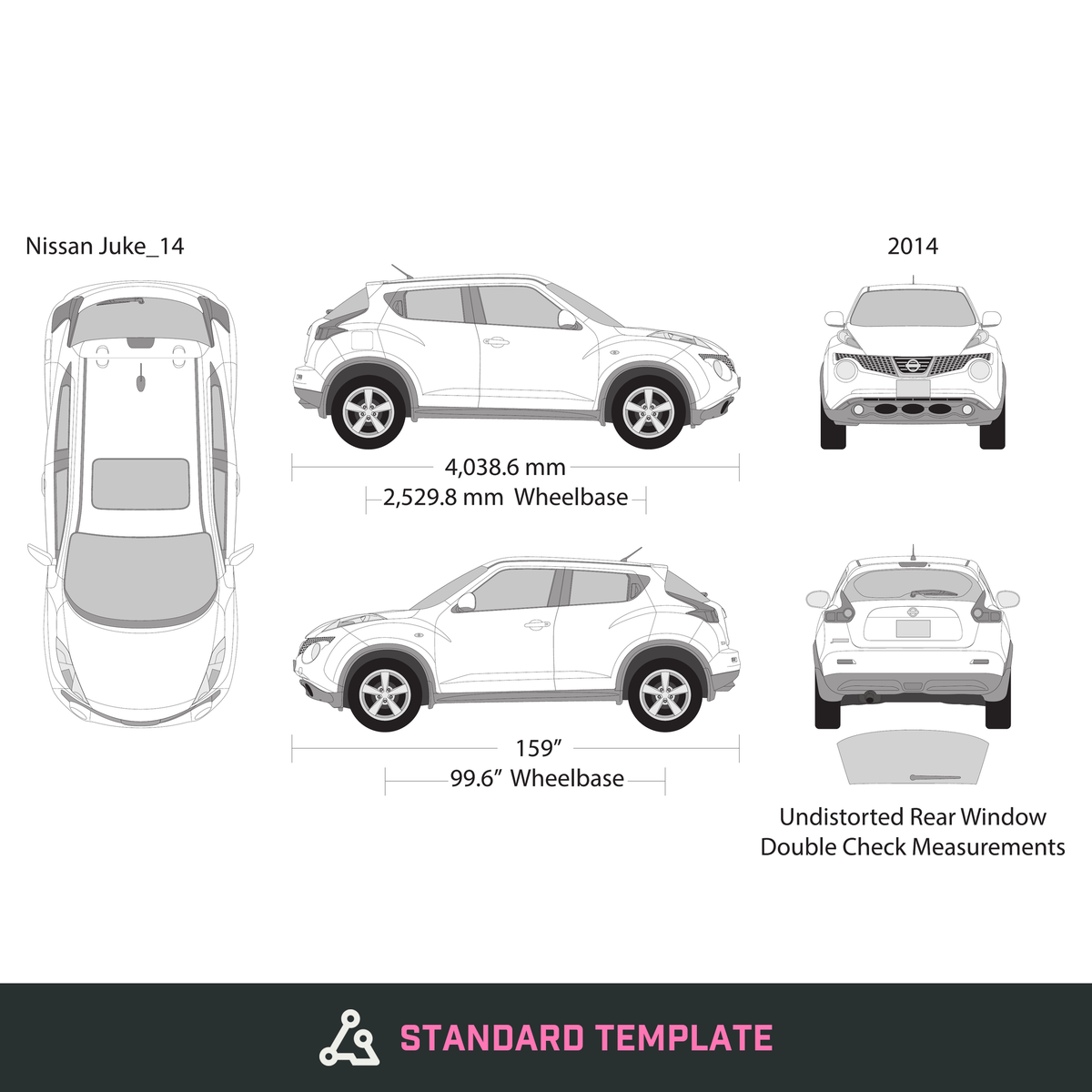 2014 Nissan Juke vector wrap template, Design-Ready PDF - GravBase