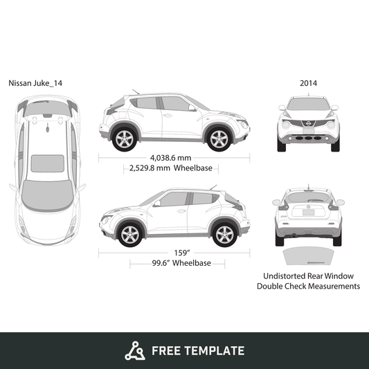 2014 Nissan Juke free vector vehicle wrap template - GravBase