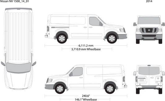 2014 Nissan Nv 1500 V01 Vehicle Wrap Template