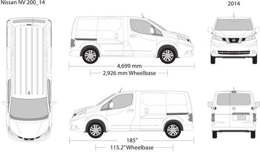2014 Nissan NV 200 Vector Wrap Template - GravBase