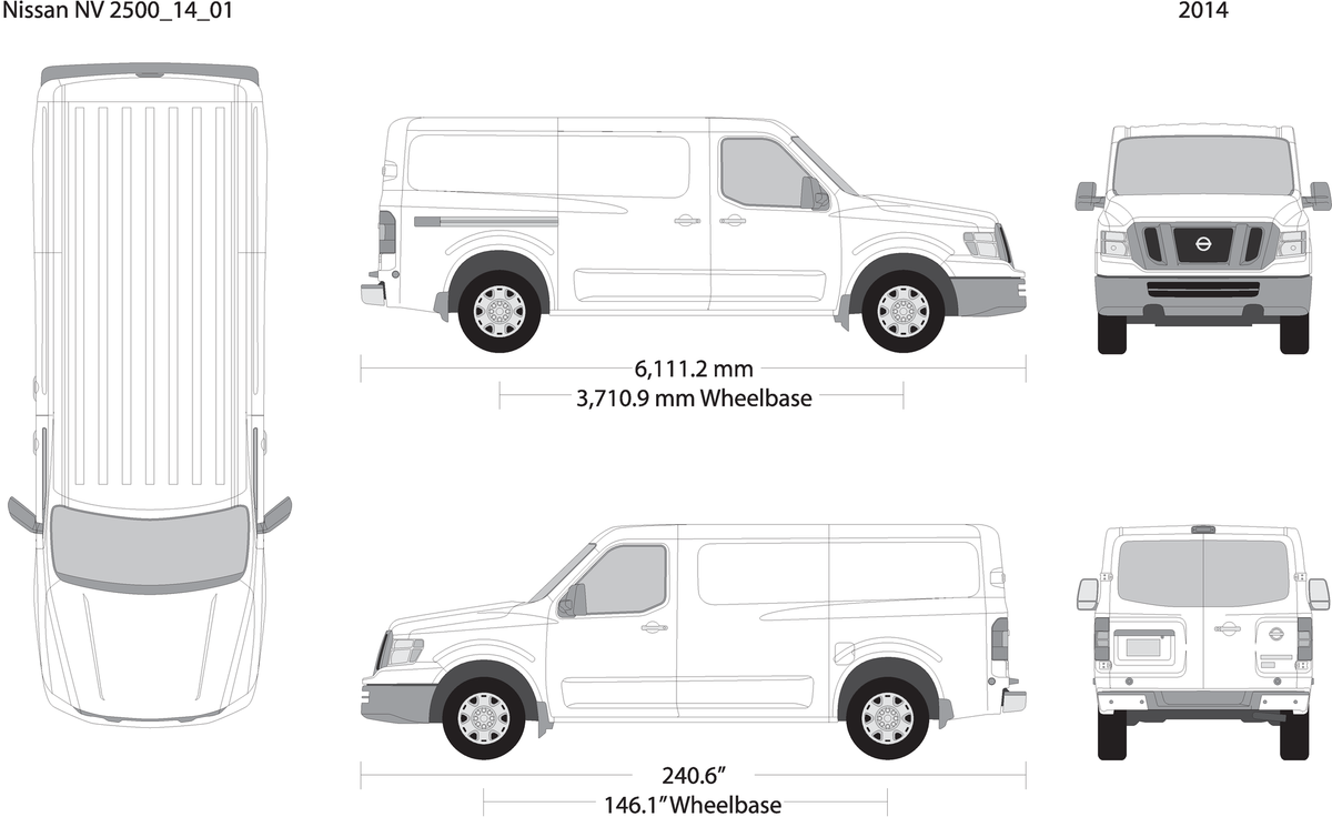 2014 Nissan Nv 2500 V01 Vehicle Wrap Template