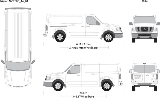 2014 Nissan Nv 2500 V01 Vehicle Wrap Template