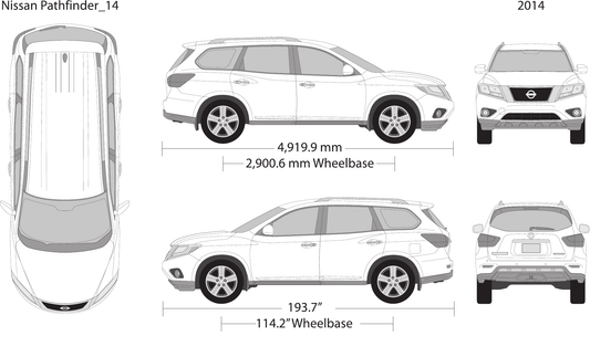 2014 Nissan Pathfinder free vector vehicle wrap template - GravBase