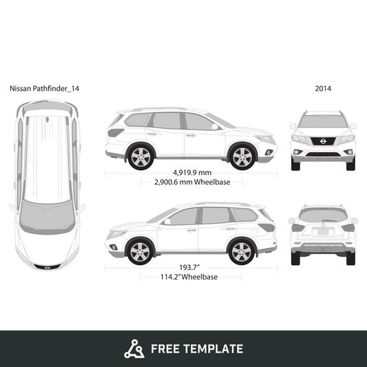 2014 Nissan Pathfinder free vector vehicle wrap template - GravBase