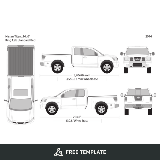 2014 Nissan Titan free vector vehicle wrap template - GravBase