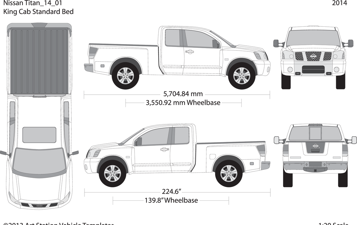 2014 Nissan Titan V01 Vehicle Wrap Template