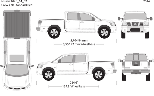2014 Nissan Titan free vector vehicle wrap template - GravBase