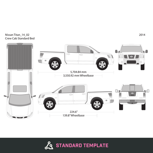 2014 Nissan Titan vector wrap template V02, Design-Ready PDF - GravBase