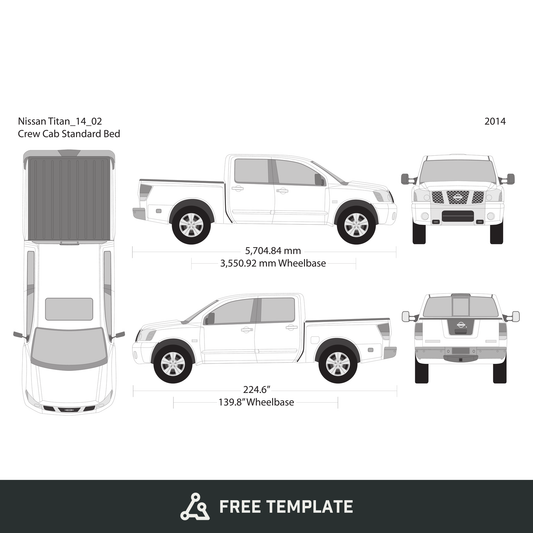 2014 Nissan Titan free vector vehicle wrap template - GravBase