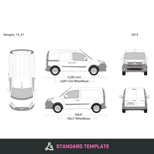 2014 Renault Kangoo vector wrap template, Design-Ready PDF - GravBase