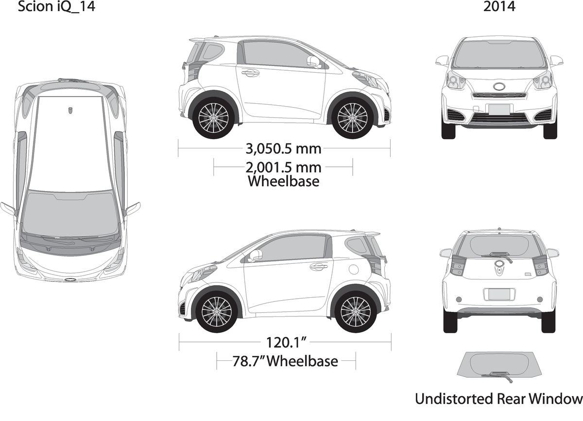 2014 Scion Iq V14 Vehicle Wrap Template
