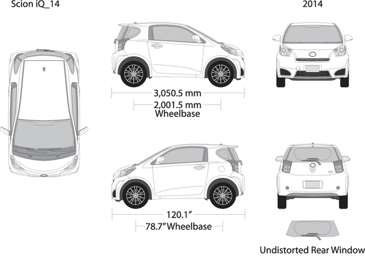 2014 Scion Iq V14 Vehicle Wrap Template