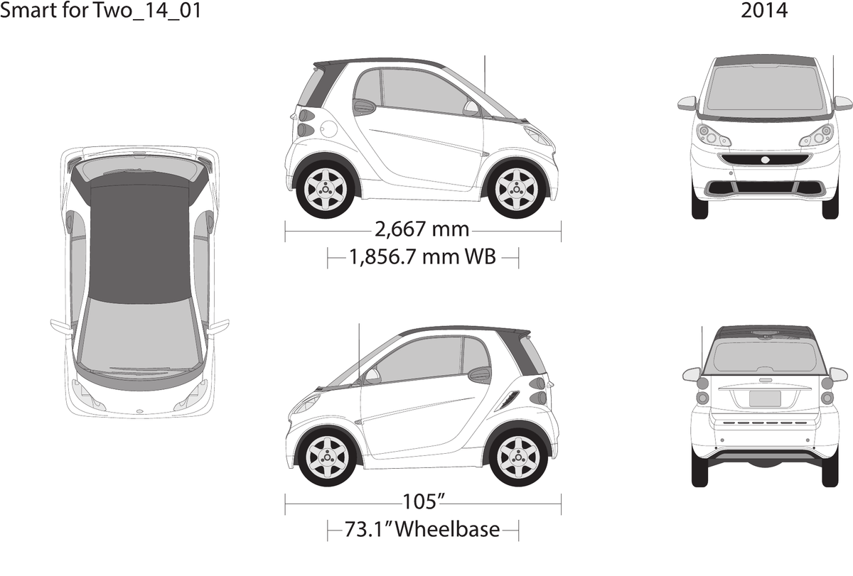 2014 Smart Fortwo vector wrap template, Design-Ready PDF - GravBase