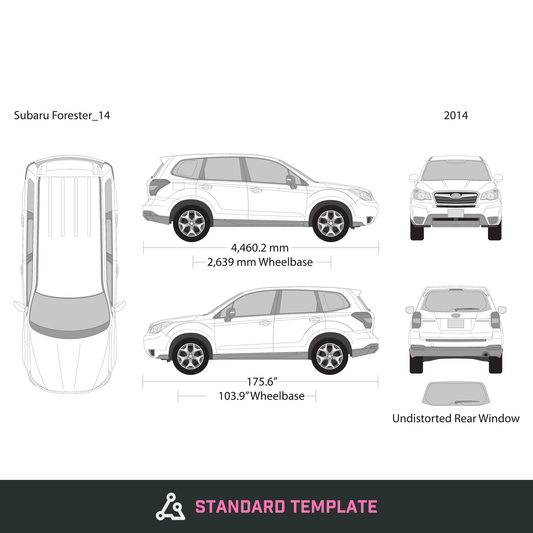 2014 Subaru Forester vector wrap template, Design-Ready PDF - GravBase
