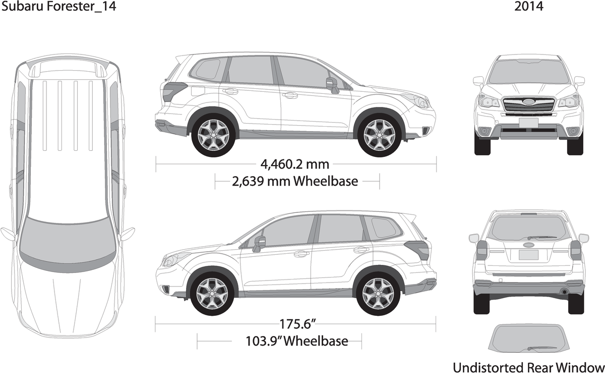 2014 Subaru Forester V14 Vehicle Wrap Template