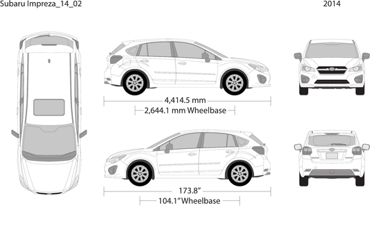 2014 Subaru Impreza vector wrap template V02, Design-Ready PDF - GravBase