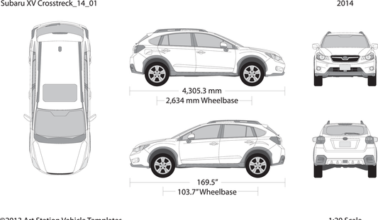 2014 Subaru Xv Crosstrek V01 Vehicle Wrap Template
