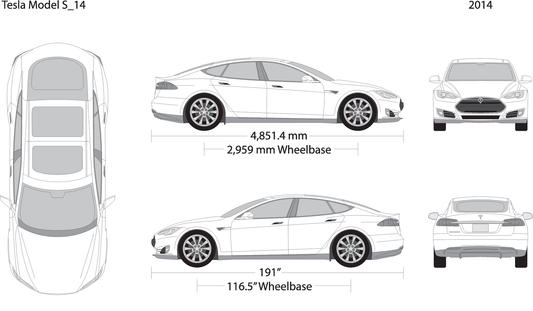 2014 Tesla Model S V14 Vehicle Wrap Template
