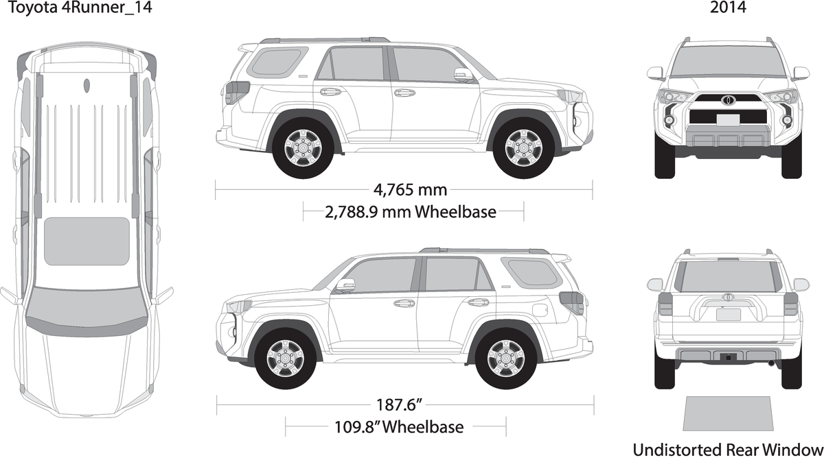 2014 Toyota 4 Runner V14 Vehicle Wrap Template