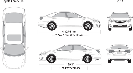 2014 Toyota Camry V14 Vehicle Wrap Template