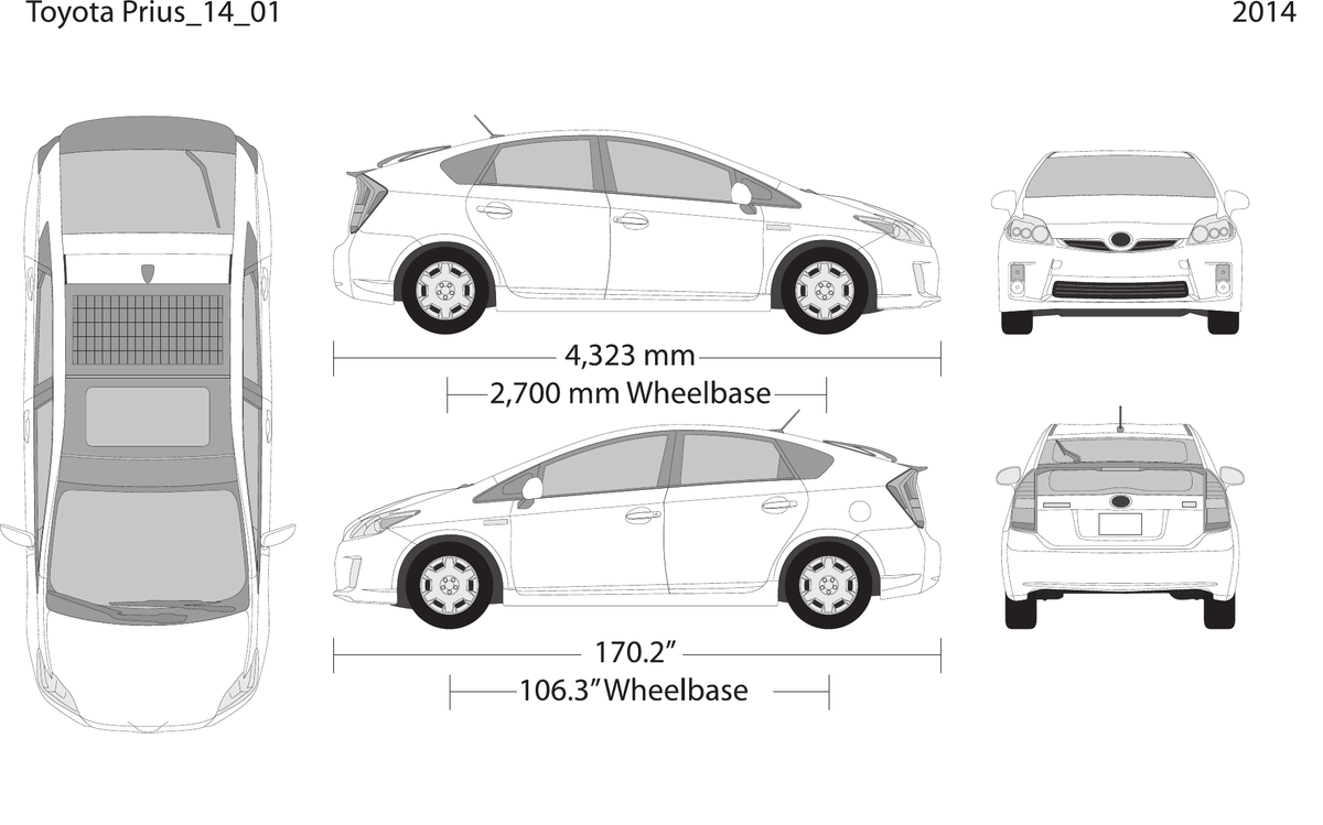 2014 Toyota Prius vector wrap template V01, Design-Ready PDF - GravBase