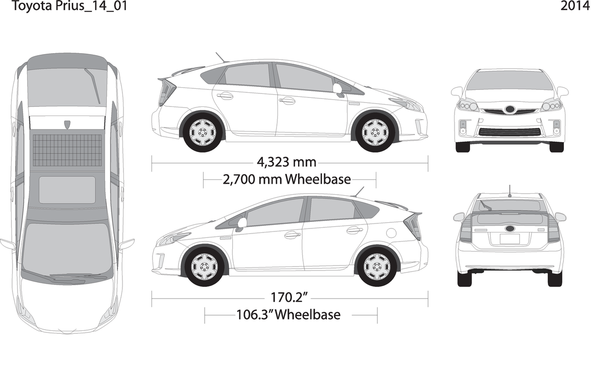 2014 Toyota Prius V01 Vehicle Wrap Template