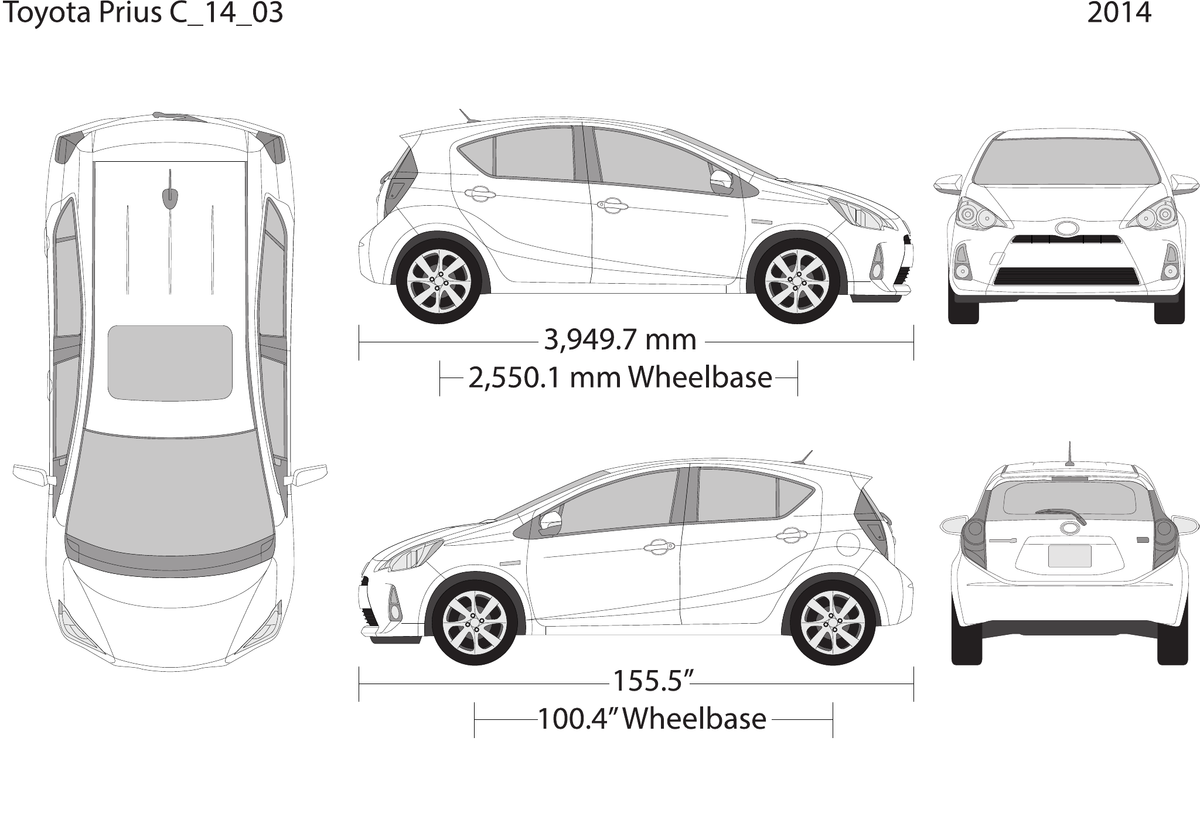 2014 Toyota Prius vector wrap template V03, Design-Ready PDF - GravBase