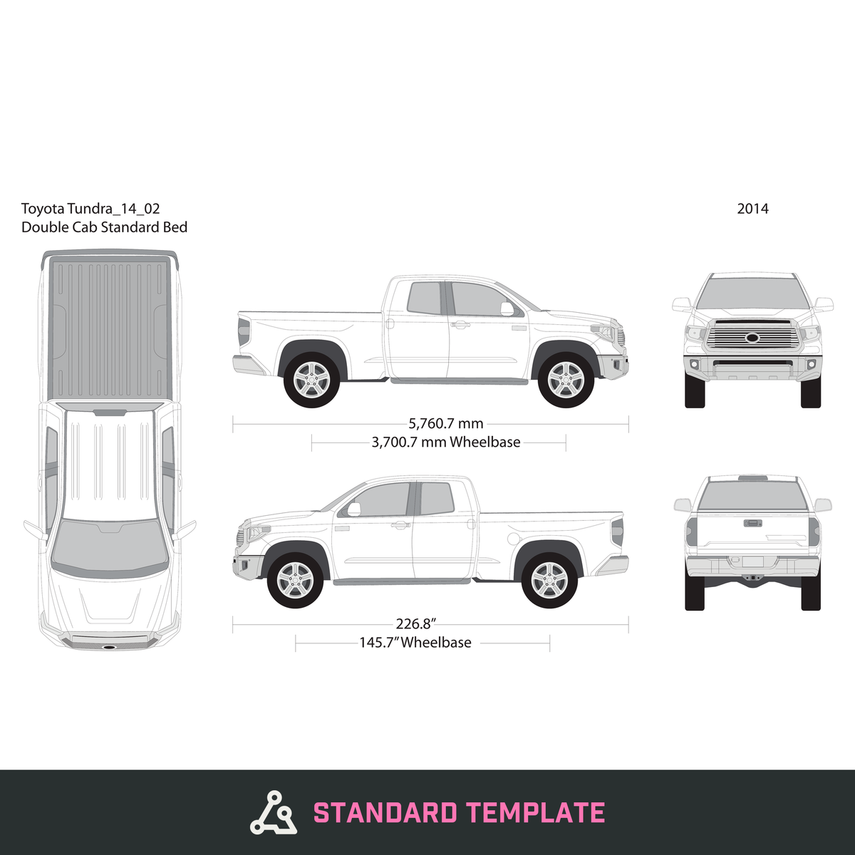 2014 Toyota Tundra vector wrap template V02, Design-Ready PDF - GravBase