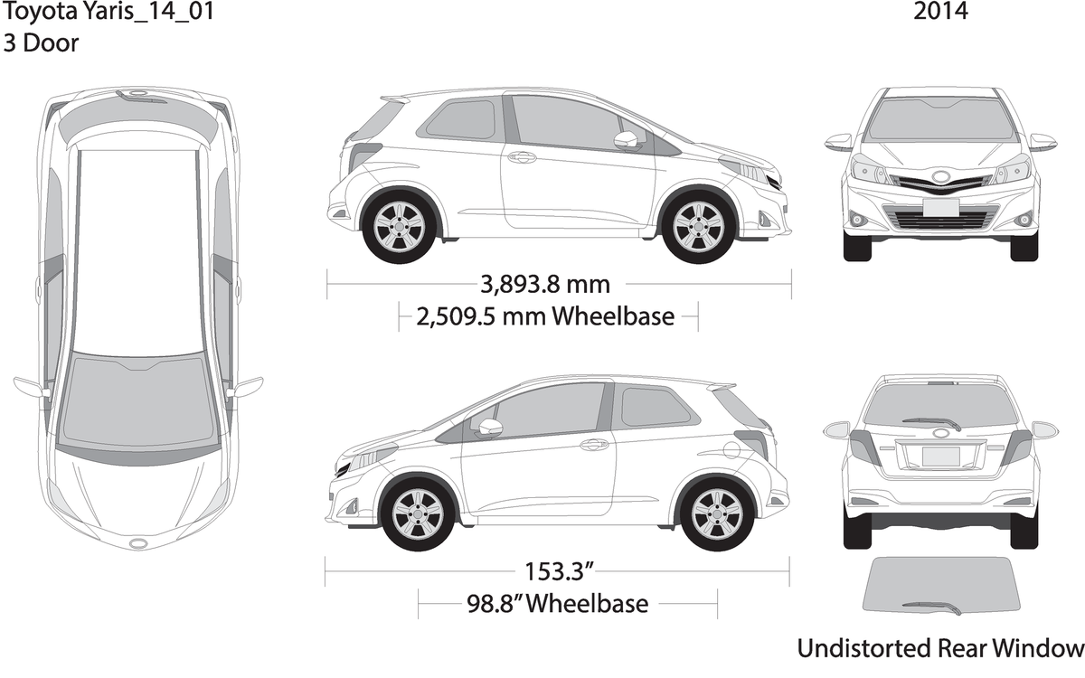 2014 Toyota Yaris V01 Vehicle Wrap Template