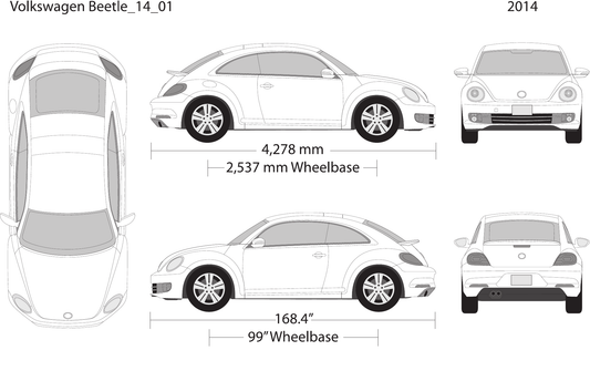 2014 Volkswagen Beetle vector wrap template V01, Design-Ready PDF - GravBase