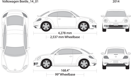 2014 Volkswagen Beetle V01 Vehicle Wrap Template
