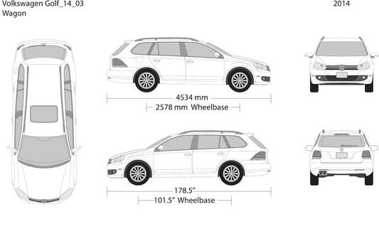 2014 Volkswagen Golf vector wrap template V03, Design-Ready PDF - GravBase
