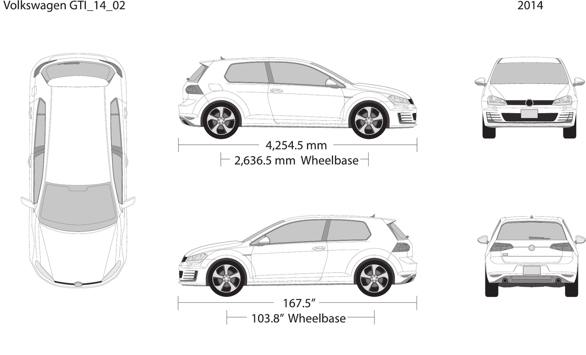 2014 Volkswagen GTI Vector Wrap Template - GravBase