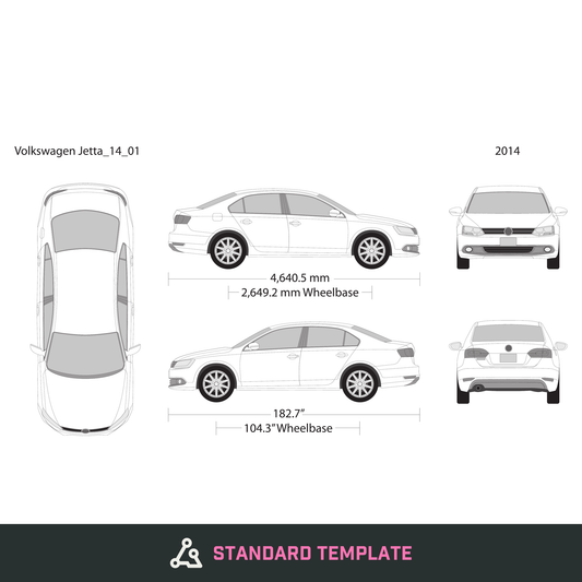 2014 Volkswagen Jetta vector wrap template V01, Design-Ready PDF - GravBase