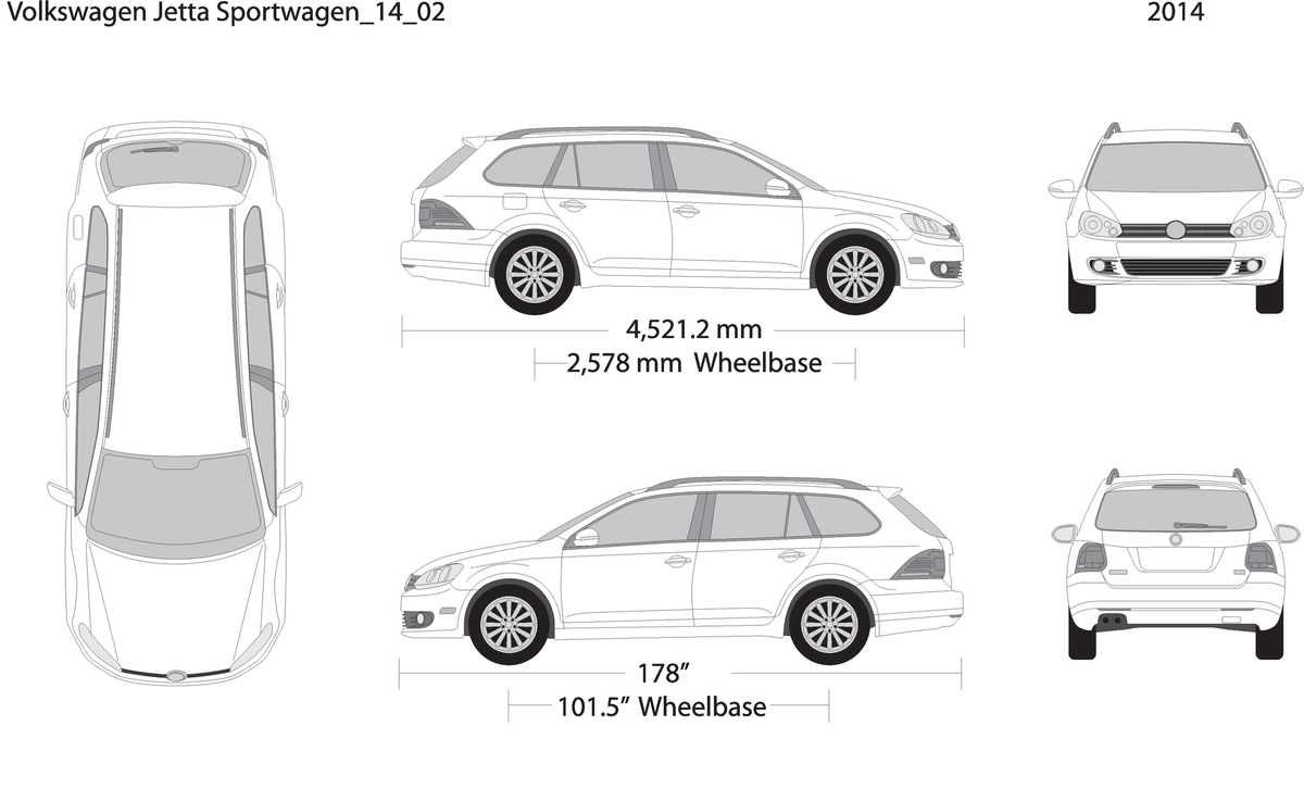 2014 Volkswagen Jetta V02 Vehicle Wrap Template