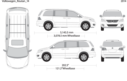 2014 Volkswagen Routan V14 Vehicle Wrap Template