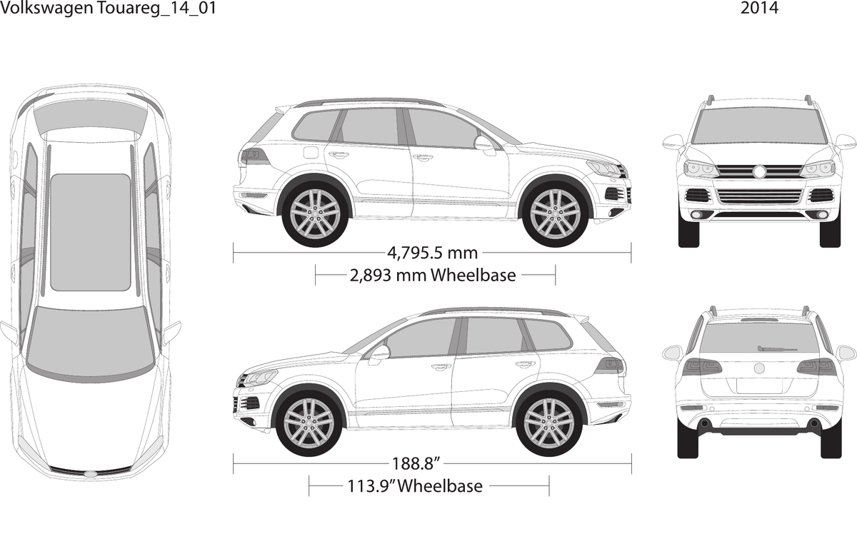 2014 Volkswagen Touareg vector wrap template, Design-Ready PDF - GravBase
