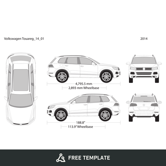 2014 Volkswagen Touareg free vector vehicle wrap template - GravBase