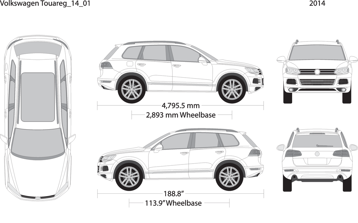 2014 Volkswagen Touareg V14 Vehicle Wrap Template