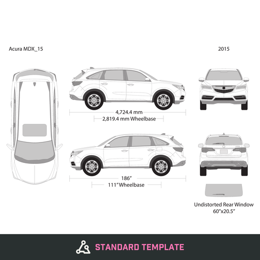 2015 Acura MDX vector wrap template, Design-Ready PDF - GravBase
