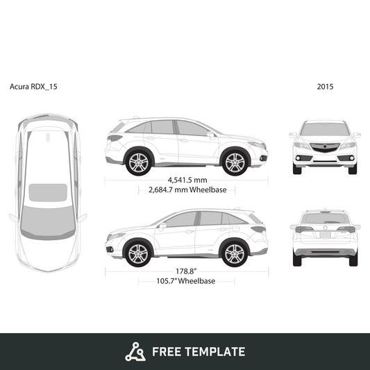 2015 Acura RDX free vector vehicle wrap template - GravBase